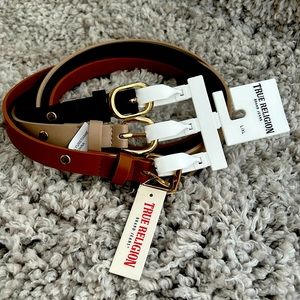 True Religion Accesories, TRUE RELIGION 3 multicolor set belts.